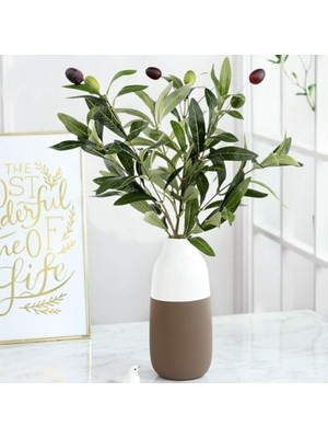 Trendexa Yapay Zeytin Dalı, 45 Cm, 4 Meyveli