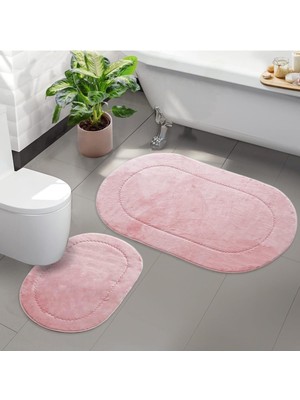 Rivora Pudra 2li Banyo Halısı Paspası Seti, Kaymaz Tabanlı, 60X115 cm