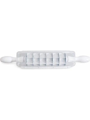 Trendexa Kare Mantı Kesme Aparatı Hamur Kesici Merdane Çoklu 7 Bıçaklı Hamur Bölücü Mantı Ravioli Erişte Kesici Mutfak Hamur Şekillendirici Pratik Kesim Aracı Dayanıklı Plastik Ergonomik Saplı