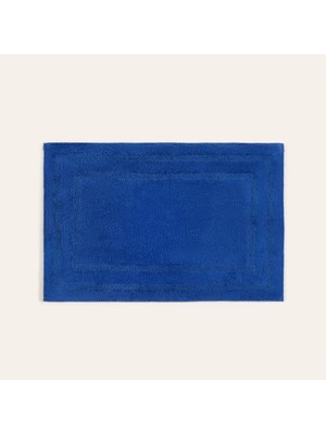 Trendexa %100 Pamuk Çift Taraflı Banyo Paspası, 40X60 Cm, Koyu Mavi