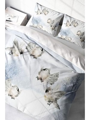 Trendexa Snow Bird 3D Pamuk Saten Çift Kişilik Nevresim Takımı, MONOHOME2193