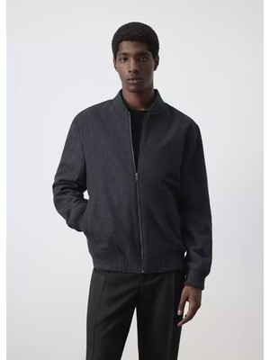 Mango Yün Karışımlı Bomber Ceket