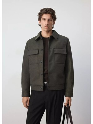 Mango Flanel Cepli Ceket