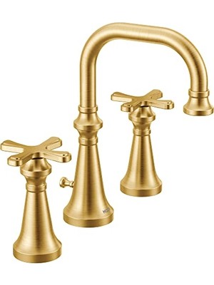 Trendexa TS44103BG Colinet Geleneksel, Ark Banyo Bataryası, Gerekli, Fırçalanmış, Iki Yaygın Yüksek, Çapraz Kolları Vana, Altın