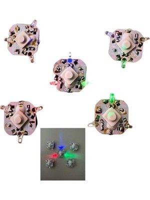 Trendexa Lamba; 5 Adet Çıtçıtlı Mini LED 3 Led’li, 3 Aydınlatma Modlu, Basmalı Düğmeli, 15 Adet LR1130 Pil Dahil, Dekorasyon, Kamp, Dolap ve Parti Için Pilli Işık Hobi Maket