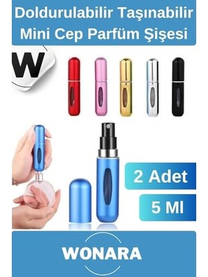 Trendexa Çanta, Deluxe Seri Koku Şişesi Doldurulabilir Portatif Içi Küçük Cep Parfüm Şişesi 5 ml 10 Adet