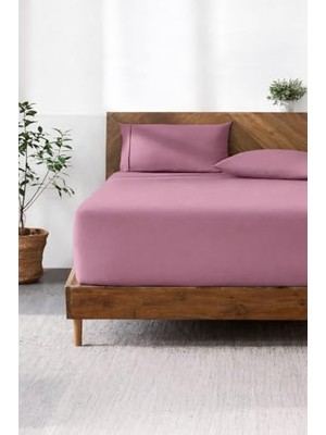 Trendexa Lastikli Çarşaf HIPOALERJENIK%100 Pamuk Penye Kumaş Lila 160X200 Çift Kişilik, Luxcarsaf
