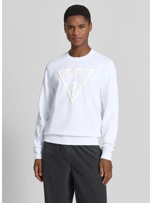 Guess Beyaz Erkek Sweatshirt M6YQ37K4103-G011 Audley Sweatshirt