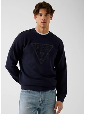 Guess Lacivert Erkek Sweatshirt M6YQ37K4103-G7V2 Audley Sweatshirt