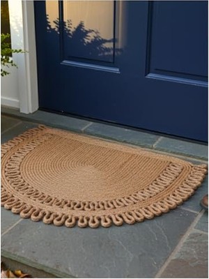 Trendexa Handwoven Jüt Kapı Önü Karşılama Paspası Moderin Tasarım Hasır El Işi Çift Taraflı Paspas Ev Ofis Karavan Tekne Için Uyumlu Dört Mevsim Dayanıklı (Hasır, 60 x 90 Cm)