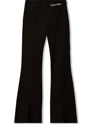 Calvin Klein Siyah Kız Çocuk Sweatpant LVCKFJC14G-RIB Flare Pant