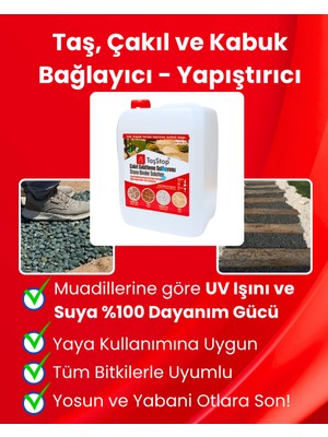 Taş ve Kabuk Sabitleyici - Yapıştırıcı | Su Bazlı Taşstop 5kg | Çakıl Dağılmasına Son!