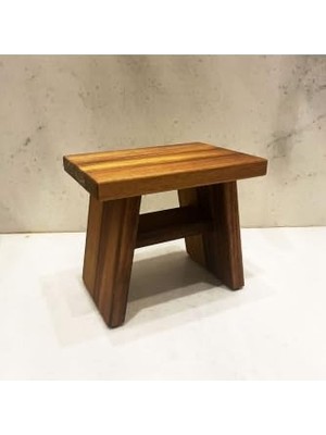 Trendexa Iroko Ahşap Banyo Taburesi Oturak Step Tool (L)