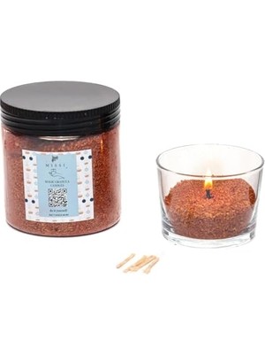 Trendexa Dark Amber Kokulu, Taba Renkli Yaratıcı Inci Tozu Mum, 30 Adet Fitil Ile, 250 G
