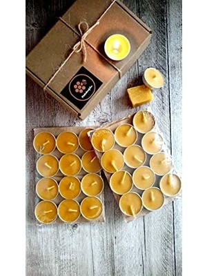 Trendexa 24 Adet Tealight Doğal Petek Balmumu Mum 8 G