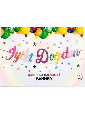 Vipfoni Iyi Ki Doğdun Kaligrafik Banner - Rainbow