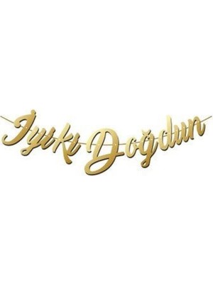 Vipfoni Iyi Ki Doğdun Kaligrafik Banner - Altın