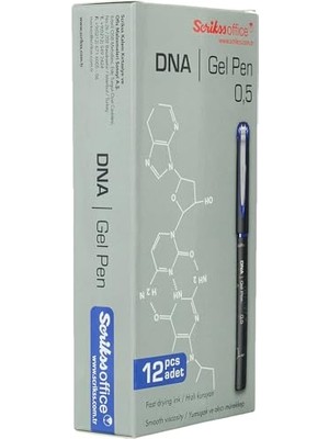 Trendexa Mavi 0.5 mm Jel Tükenmez Kalem, Dna Serisi, 12'li Ambalaj
