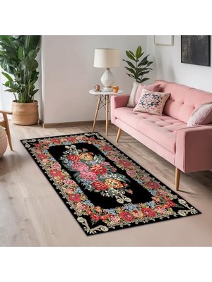 Trendexa Kadife Kaymaz Pamuk Tabanlı Yıkanabilir Antibakteriyel Salon Halısı 120X180