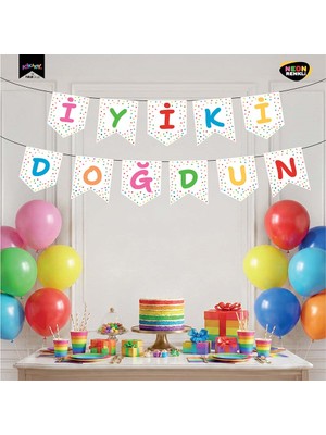 Vipfoni Iyi Ki Doğdun Harf Afiş - Neon Beyaz