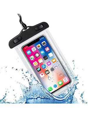 Trendexa Su Geçirmez Telefon Kılıfı [kolay Kilit] Plaj; Havuz ve Dalış Için Suya Dayanıklı Cep Telefonu Çantası, iPhone 17/16/15/14/13/12/11 Pro Max/plus, Galaxy S25/S24 (4-7") Uyumlu (Siyah, Standart)