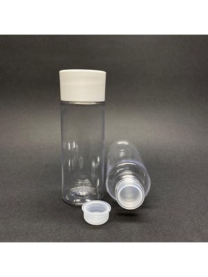 Trendexa 100 cc Silindir Kalın Sert Şişe, Beyaz Kalın Kapaklı, 100 ml Kör Tıpalı, Ağız Çapı 24 Mm, 10 Adet