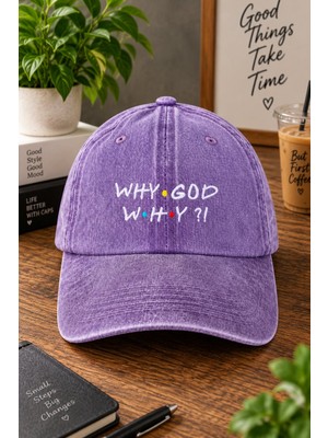 BarsDepo Why God Why? Unisex Nakışlı Şapka | Gothic Tasarım Baseball Cap | Ayarlanabilir
