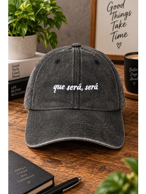 BarsDepo Que Será, Será Unisex Nakışlı Şapka | Gothic Tasarım Baseball Cap | Ayarlanabilir