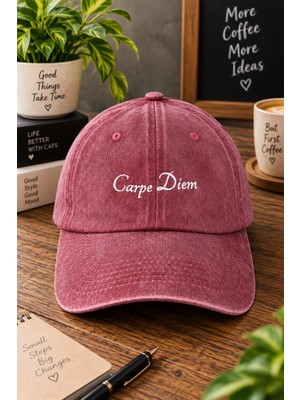 BarsDepo Carpe Diem Nakışlı Şapka Unisex | Gothic Tasarım Baseball Cap | Ayarlanabilir