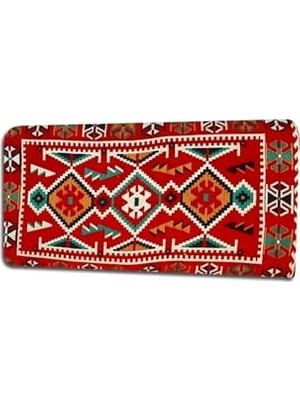Trendexa Kamış Dolgulu Şark Köşesi Yastığı; 40 x 90 cm Kırmızı, Doğal Sazlık Içerikli, Otantik Ürün, Fermuarlı Kilim Kılıf