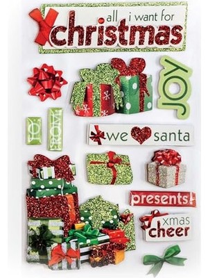 Trendexa 3D Çıkartmalar 4,5"x8,5" - All I Want For Christmas