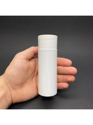 Trendexa 100 cc Silindir Keskin Küt 17 G Sert Pet Şişe, Beyaz Kalın Kapaklı, Kör Tıpalı, Ağız Çapı 24 mm x 10 Adet