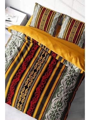 Trendexa Nevresim Takımı, %100 Pamuk Saten Çift Kişilik Ribbon Baroque Style, MONOHOME39585