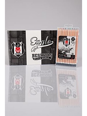 Trendexa Lisanslı Beşiktaş Boya Kalemi ve Boyama Defteri Seti, 12'li