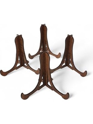 Trendexa Tabak ve Süs Levhaları Için Gerçek Ahşap 4'lü Teşhir Ayağı, 10 cm x 10 cm Stand