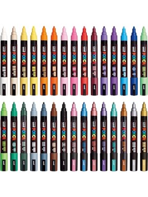 Trendexa Uni Posca Markör Kalem 5m Set 1.8-2.5 mm Keçe Uçlu (30'lu Set)