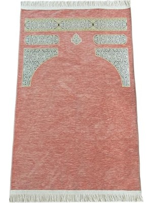 Trendexa Kabe Desenli Örgü Püsküllü Şönil Seccade Pembe