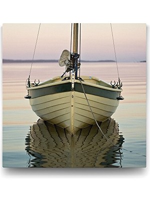 Trendexa 70X70 cm Deniz ve Kayık Dekoratif Duvar Tablosu