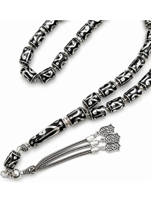 Blackcraft 925 Ayar Gümüş Kafes Tıraşlı  Kesim Vav Model  Tespih