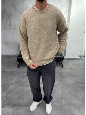 Difransel Jeans Basic Bisiklet Yaka Trend Bej Kazak