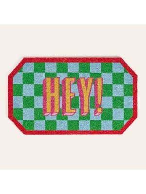 Trendexa Mavi - Yeşil Coir Kapı Önü Paspası 45X75 cm