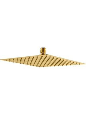 Trendexa Tepe Duş Başlığı Kare Slim 304 Metal 25X25 cm Altın KTD102-G