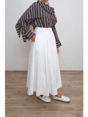 Beyruha Collection Şal Detaylı Çizgili Gömlek