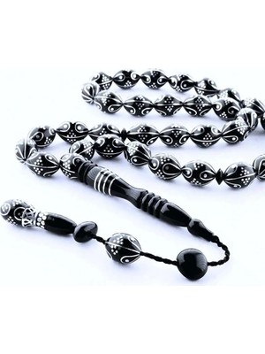 Blackcraft Oltu Taşı Damla Karpuz Işleme Tespih