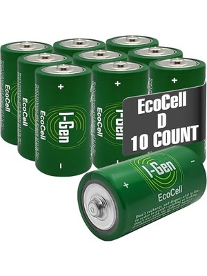 Trendexa R20 Ecocell D Boy Pil 1.5V Büyük Boy Pil, 10,10'lu Paket
