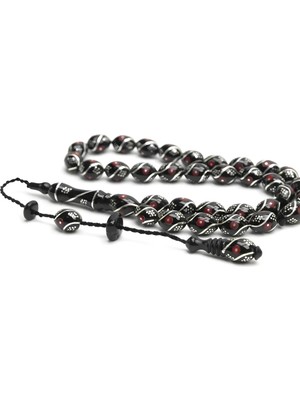 Blackcraft Oltu Taşı Beyzi Model Çeşmi Kırmızı Işleme Tespih
