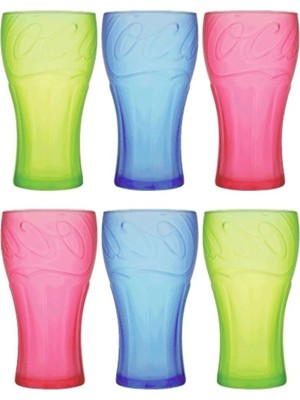 St. Morritz 96709 3 Renk 6 Adet 350CC Cam Coca Cola Meşrubat Ice Tea Bardağı M2