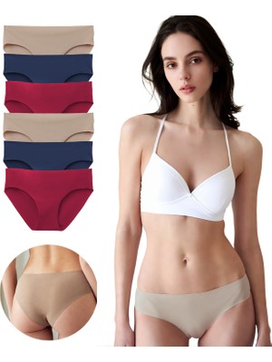 Yohannes Club Lazer Kesim Dikişsiz Bikini Slip, Klasik ve Canlı Renk Setleri, 3'lü, 6'lı Setler, Belli Olmayan Kumaş