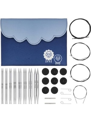 Trendexa Değiştirilebilir Yuvarlak Örgü Iğnesi Uçları Deluxe Set; Nova Metal (3,50,8,00 Mm)