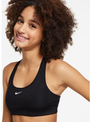 Nike FJ7161-010 Swoosh Kızlar Spor Sütyeni - Siyah